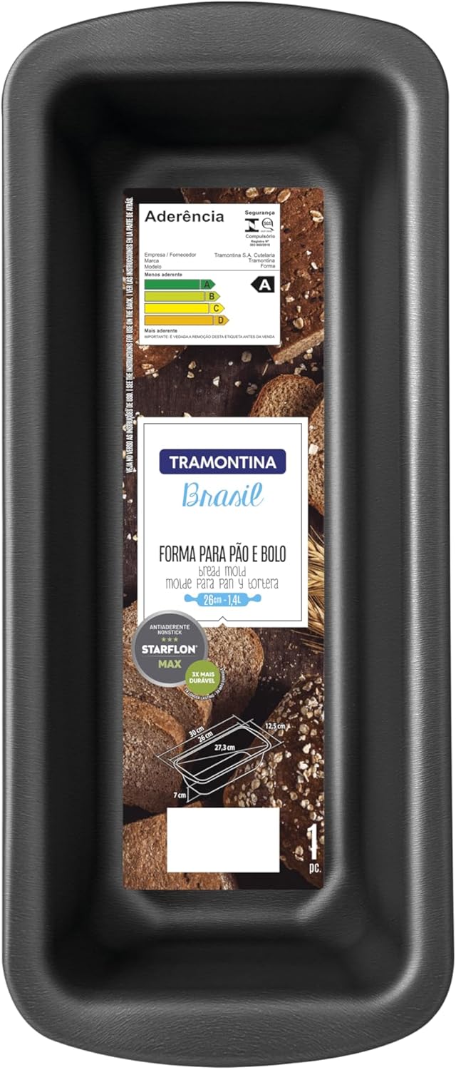 Tramontina BRASIL Kastenform, 26 cm, antihaftbeschichtet, für Kuchen, Brot, Gebäck, optimale Ergebni