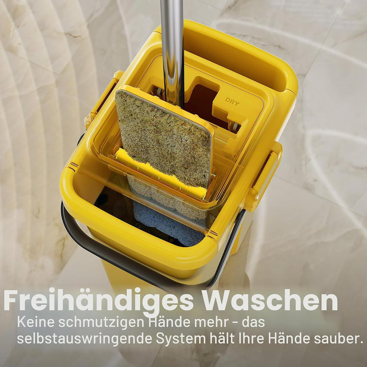 JOYMOOP Strapazierfähige kommerzielle Wischmopps für Bodenreinigung, Nass- und Trockenmopp und Eimer