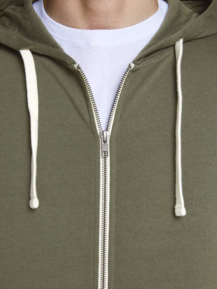 JACK & JONES Herren JJEHOLMEN Sweat Zip Hood S Grün (Olive Night Fit:reg Fit), S Grün (Olive Ni