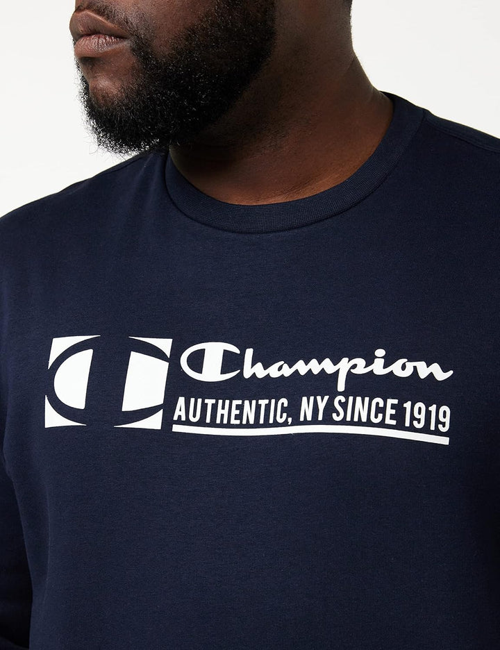 Champion Herren Graphic Shop Authentic-Fall Fleece Crewneck Kapuzenpullover S Marineblau, S Marinebl