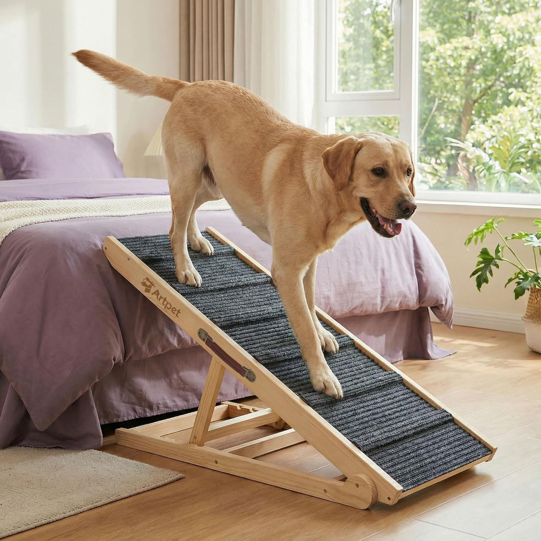 Hunderampe für Sofa Bett Klappbar Rampe für grosse Hunde Katzen Einstellbar 34-60 cm, bis zu 90 kg I