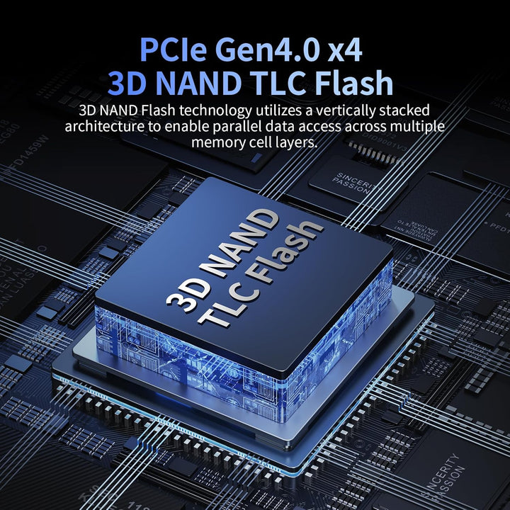 Ediloca EN705 SSD 2TB NVMe SSD M.2 PCIe Gen4, Interne SSD, 3D NAND TLC, bis zu 4800 MB/s, internes S