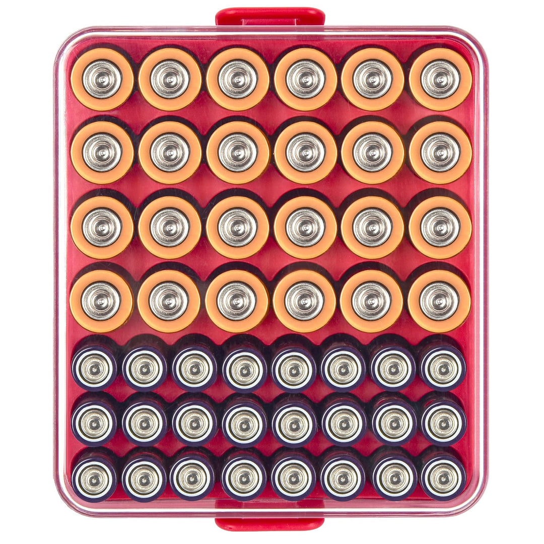 Batterie Organizer Aufbewahrungskoffer, Batterie Vault Box Container für 48pcs AA AAA Batterien, Kun
