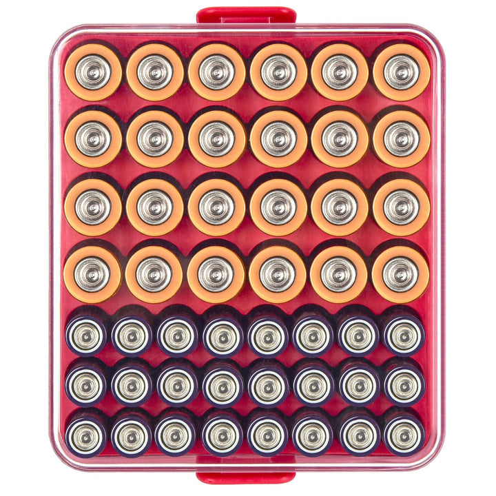 Batterie Organizer Aufbewahrungskoffer, Batterie Vault Box Container für 48pcs AA AAA Batterien, Kun