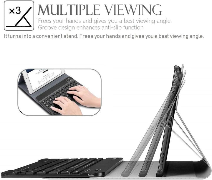 Tastaturhülle für Samsung Galaxy Tab A, 10,1 Zoll (2019), SM-T510/T515, Wineecy PU-Leder mit abnehmb
