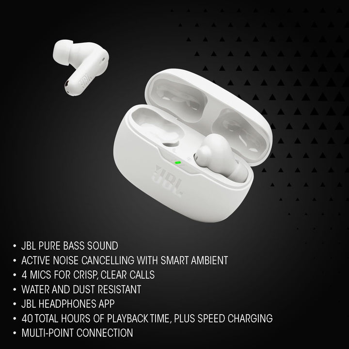JBL Wave Beam 2, Kabellose Bluetooth-In-Ear-Kopfhörer mit Noise-Cancelling, 40 h Wiedergabezeit, JBL