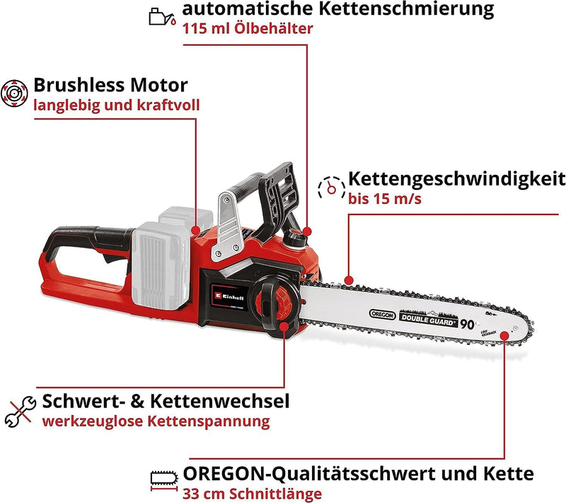 Einhell Akku-Kettensäge GE-LC 36/35 Li-Solo Power X-Change (Li-Ion, 36 V, 33 cm Schnittlänge, 15 m/s