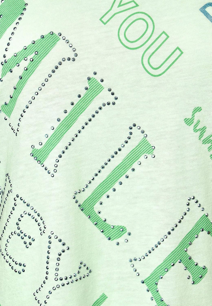 Cecil Damen Kurzarmshirt Bedruckt, XL Fresh Salvia Green