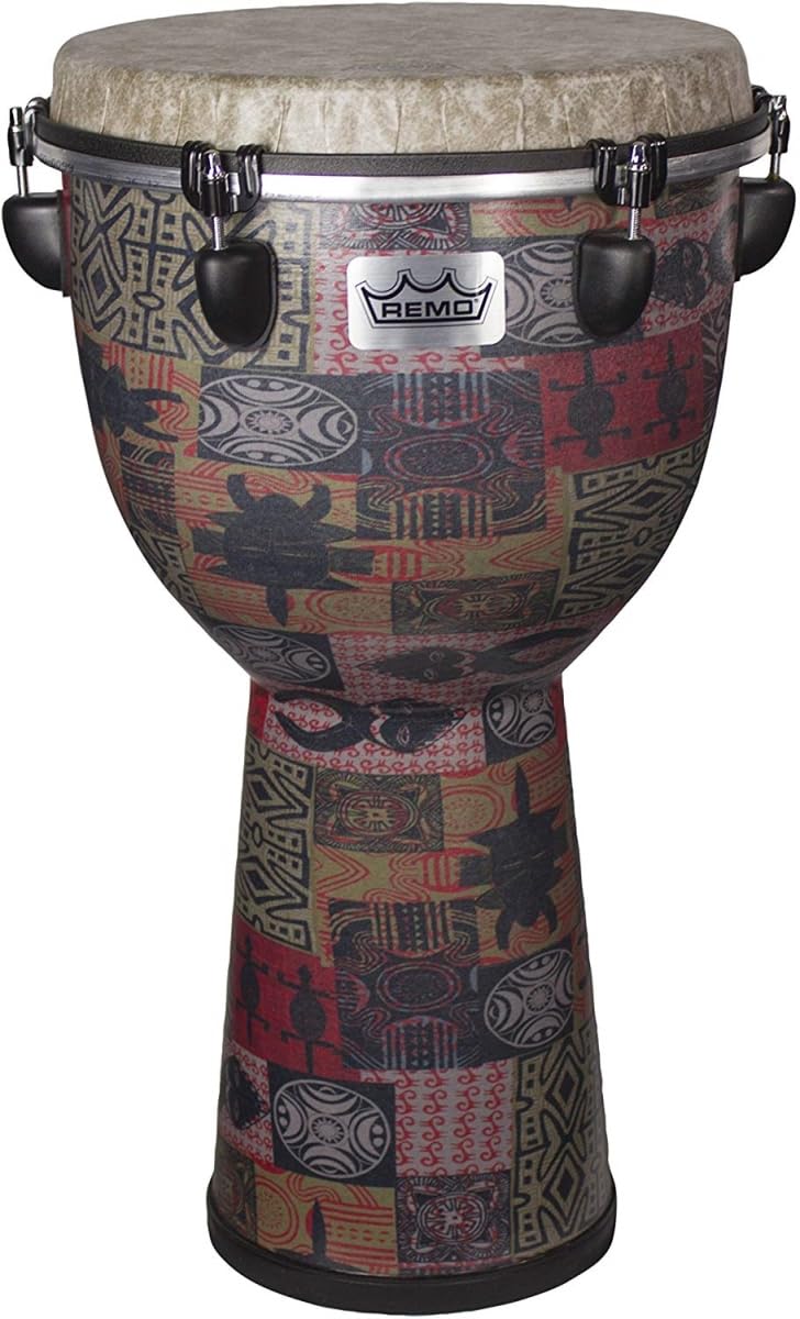 Remo DJ-6112-57 Djembe Apex Designer Series, (12 Zoll) x (22 Zoll) Red Kinte, Red Kinte
