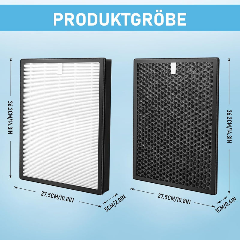 2er Ersatzfilter-Set kompatibel mit Philips Luftreiniger,AC2882, AC2885, AC2887, AC2889, AC2892, AC3