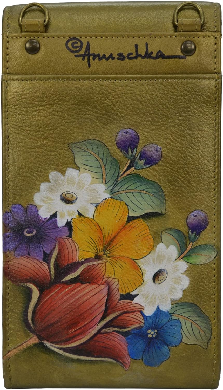 Anuschka Handbemalte Crossbody Smartphone Tasche mit RFID Schutz Dreamy Floral, Dreamy Floral