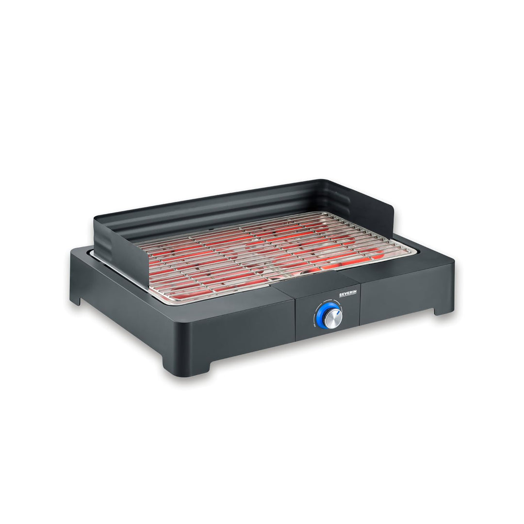 SEVERIN Tischgrill mit Edelstahl-Grillrost für drinnen und draussen, Elektrogrill mit schnellem Gril