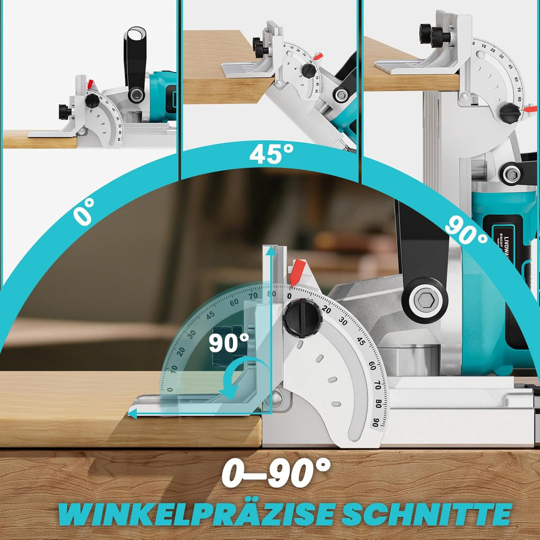 LIVOWALNY Flachdübelfräse Kompatibel Mit Makita 18V : Akku-Nutfräse Mit Staubbeutel & flachdübel für