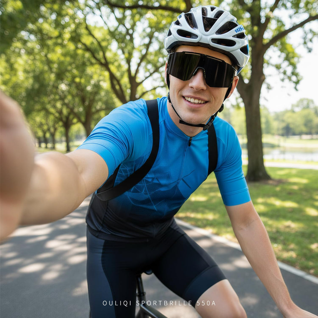 Fahrradbrille Sonnenbrille,Sportbrillen Herren Damen UV400 Sportbrille Schnelle Brille mit 1 oder 3
