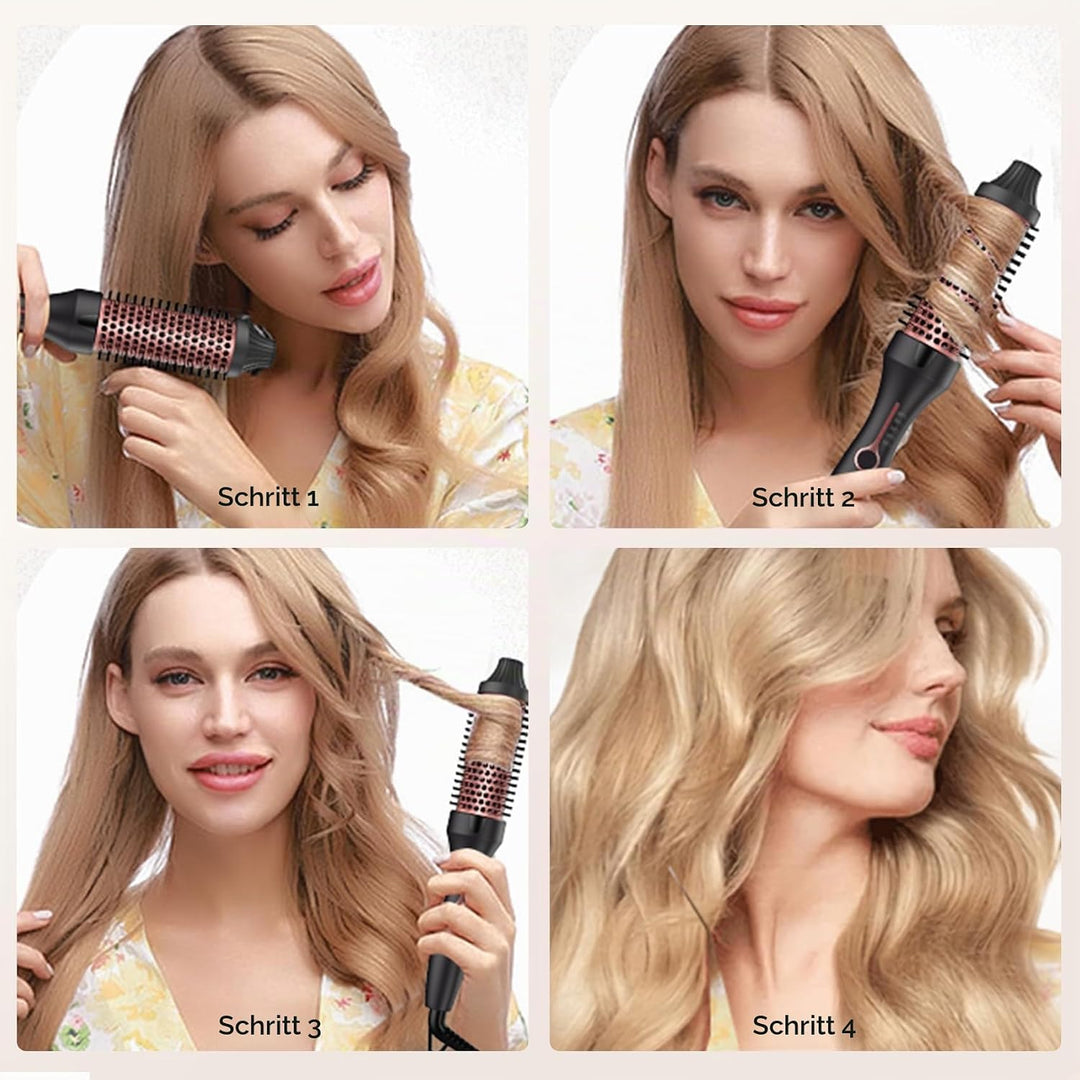 Thermal Brush Keratin Warmluftbürste Heat Brush 38Mm, Thermobürste Rundbürste, Hot Brush 120-200℃, D