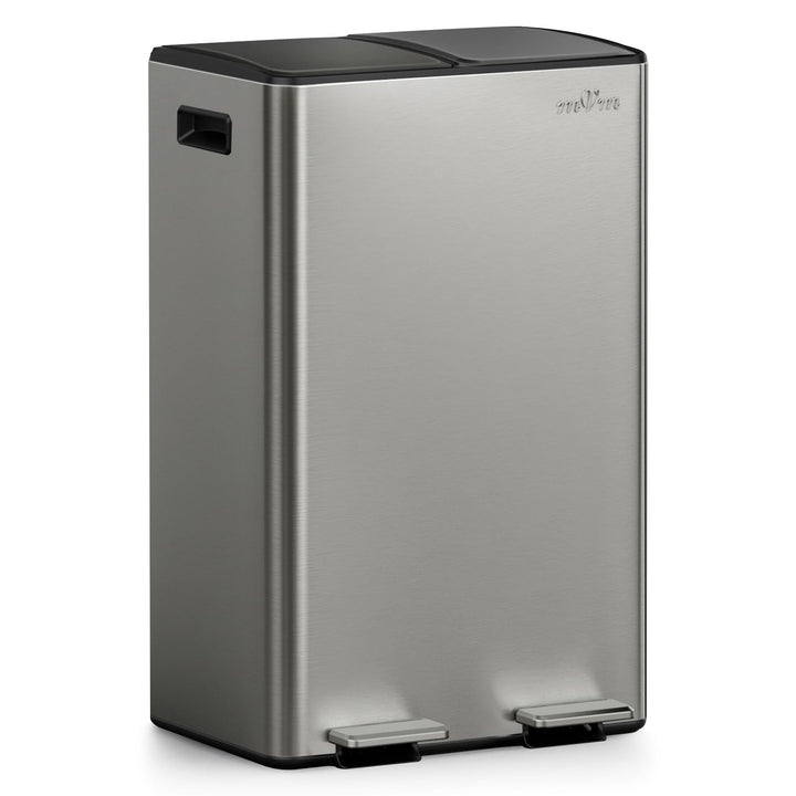 mVm Mülleimer Küche,60 Liter Treteimer,2 x 30 Liter Treteimer, 2 Fächer, Mülltrennsystem, Abfalleime