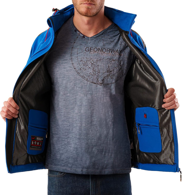Geographical Norway Tangata Herren Softshell Funktions Outdoor red S Königsblau, S Königsblau