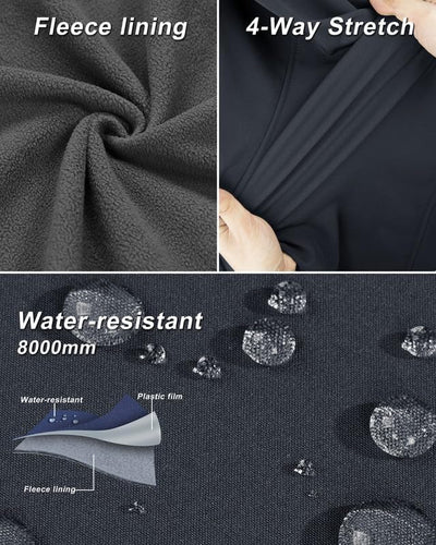 33,000ft Damen Softshell Westen mit Abnehmbare Kapuze Fleece Gefütterte Ärmellose Jacke Wasserdichte