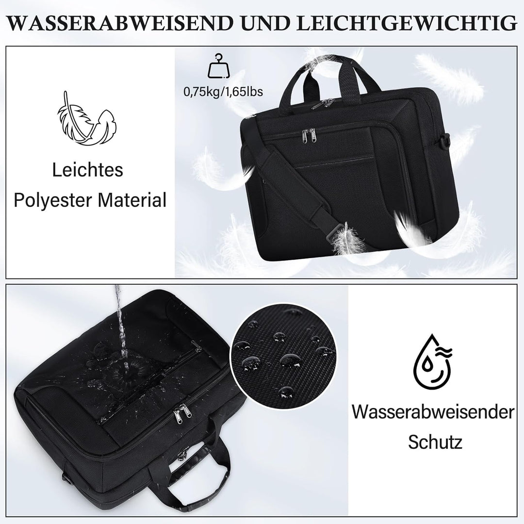 RAINSMORE Laptoptasche 17 Zoll Aktentasche Arbeitstasche Herren Business Taschen Notebooktasche Comp