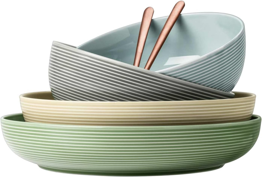 Seltmann Weiden Beat Color Glaze Foodbowl Set 3-teilig, Servierschalen-Set mit Rillenrelief, 20 | 25