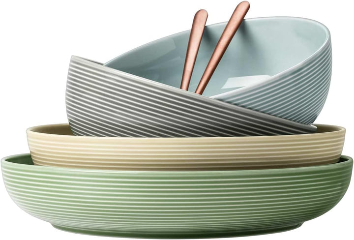 Seltmann Weiden Beat Color Glaze Foodbowl Set 3-teilig, Servierschalen-Set mit Rillenrelief, 20 | 25