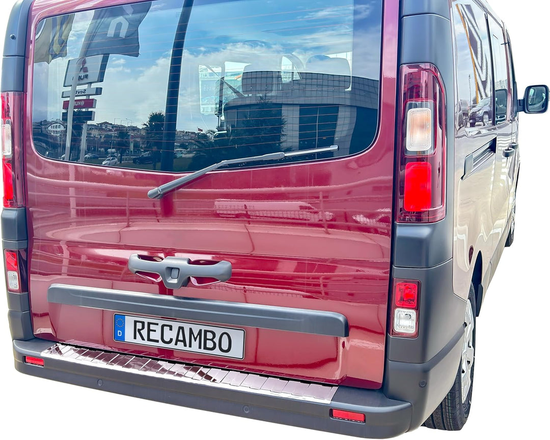 RECAMBO Ladekantenschutz Edelstahl kompatibel für Nissan Primastar NV300 | ab 2016 - Hochglanz polie
