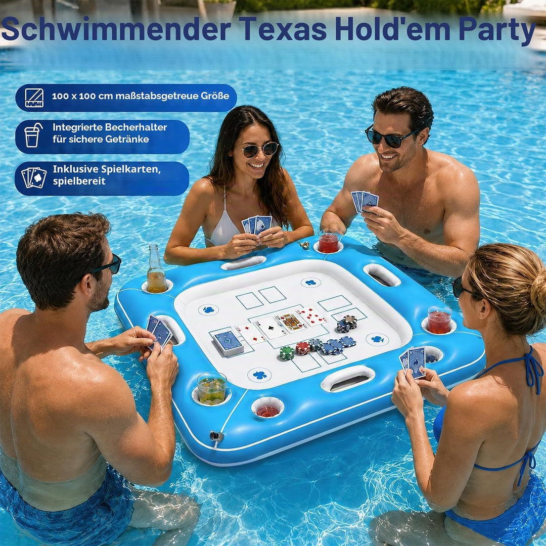 Schwimmender Spieltisch, Schwimmender Kartentisch für Pool, Aufblasbarer Kartentisch Wasser, Aufblas