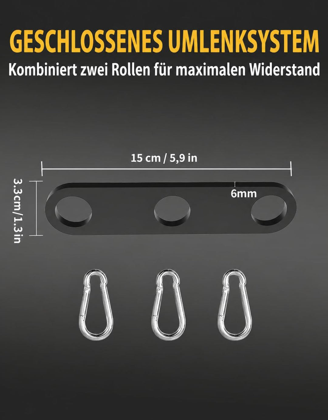 2:1 Kabeladapter, verstellbare LAT-Pulldown-Stange, Aufsätze für Kabelzugmaschinen – 15 cm