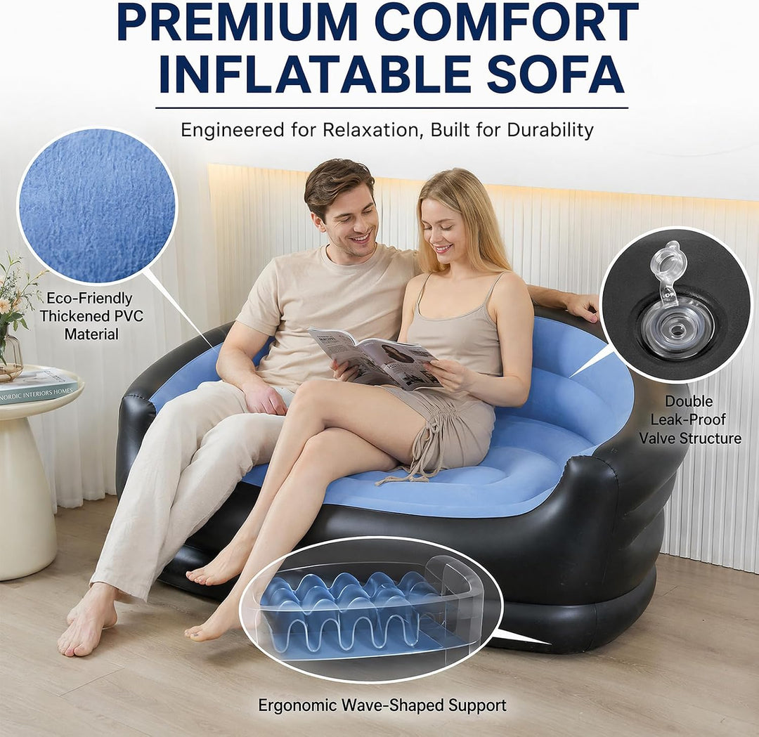 2-Sitzer Aufblasbares Sofa, Aufblasbare Couch, Wasserdichtes Luftsofa Aufblasbares, Couch Aufblasbar