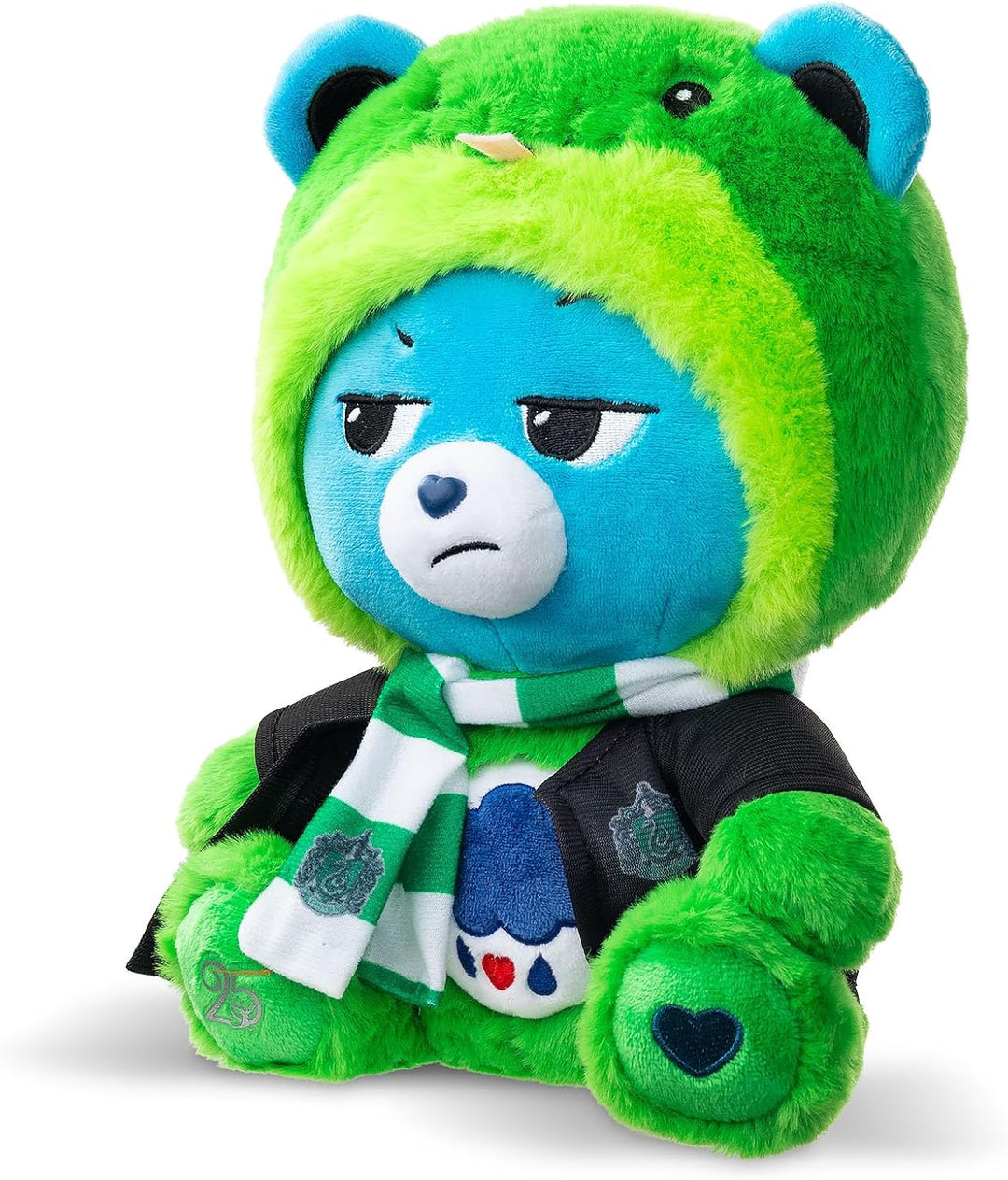 Care Bears x Harry Potter Slytherin Grumpy Bear 30cm Hoodie-Plüsch – Premium Hogwarts-Haus-Sammlerst