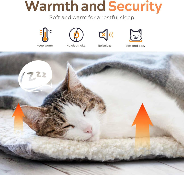 Weiches Katzenbett Waschbar 75x50 cm Plüsch Haustierbett für Kleine Hunde und Katzen - 2 in 1 Katzen