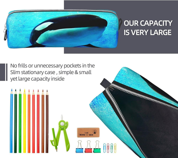 Federmäppchen Orca Wale Schwimmen Federmappe Etui für Jungen Mädchen Grosse Schulsachen Federtasche