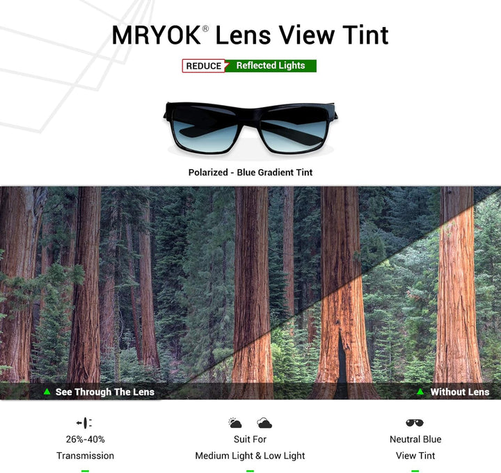 Mryok Ersatzgläser für Oakley Turbine Rotor Polarisiert – Blauer Farbverlauf Mryok, Polarisiert – Bl