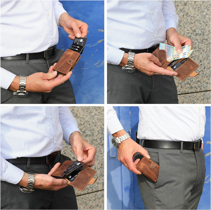 NEU: SOLO PELLE® Slim Wallet Mondo ohne Münzfach [bis zu 13 Karten] Slimwallet [RFID-Schutz] Kartene