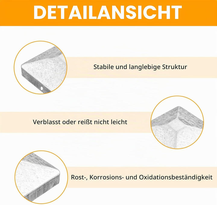 Pfostenkappe,12 Stück Pfostenkappen 7x7cm,Zaunpfosten Kappen,Zaunkappe Zierkappe,Pfostenabdeckung au