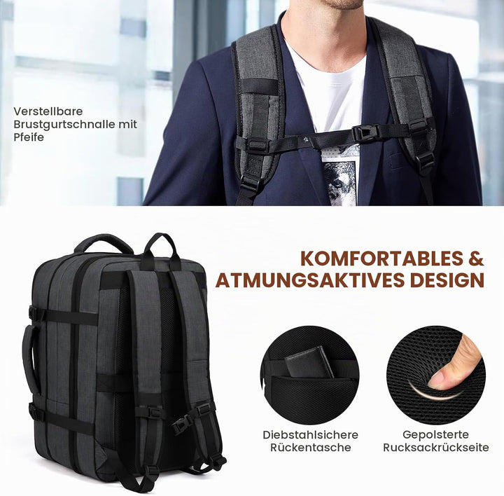 LOVEVOOK Rucksack Handgepäck Flugzeug, 40L Reiserucksack Handgepäck Flugzeug, Business Rucksack Herr