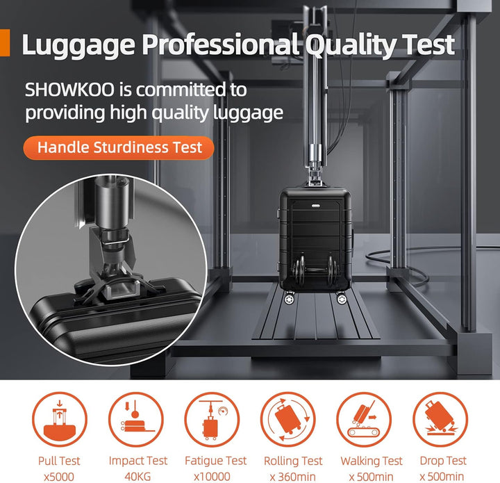 SHOWKOO Koffer Mittelgross Hartschale Leicht Reisekoffer ABS+PC Erweiterbar Haltbar Trolley Handgepä