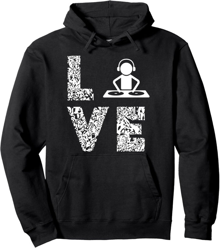 DJ Plattenspieler Love Discjockey DJ Musikproduzent Pullover Hoodie