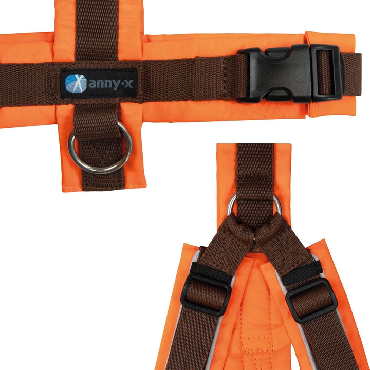 ANNYX Brustgeschirr Protect - Leuchtorange/braun Gr. M M (1er Pack) leuchtorange/braun, M (1er Pack)