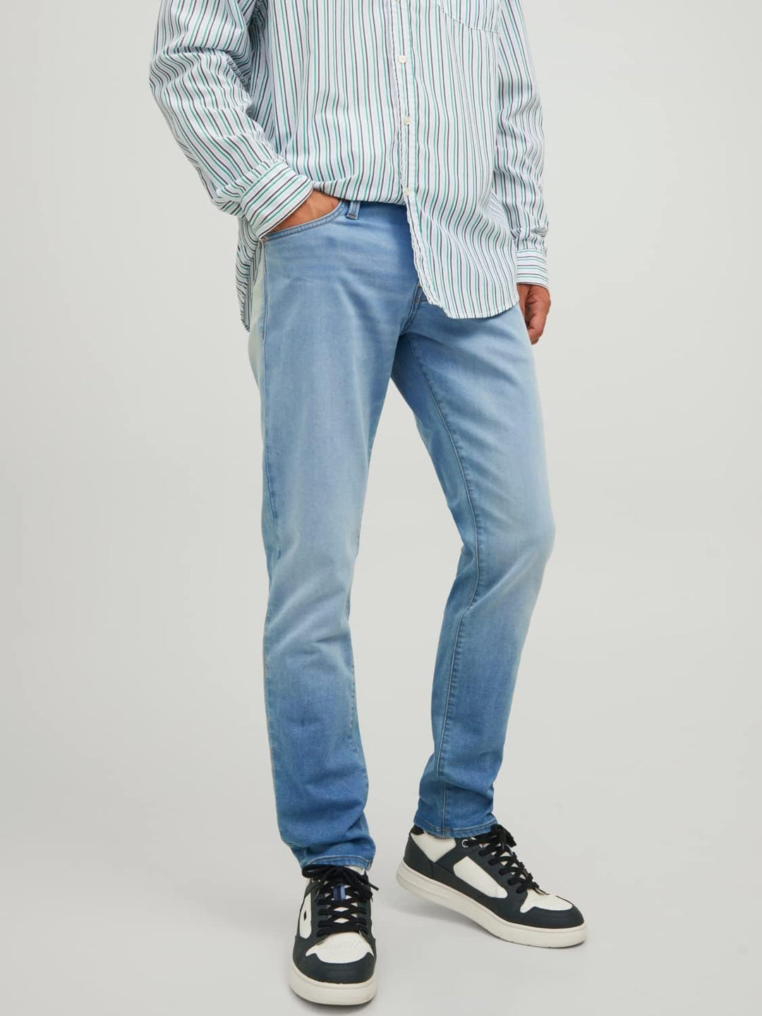 JACK &amp; JONES Male Slim Fit Jeans JJIGLENN JJICON GE 625 I.K Slim Fit Jeans 28W / 30L Blue Denim, 28W