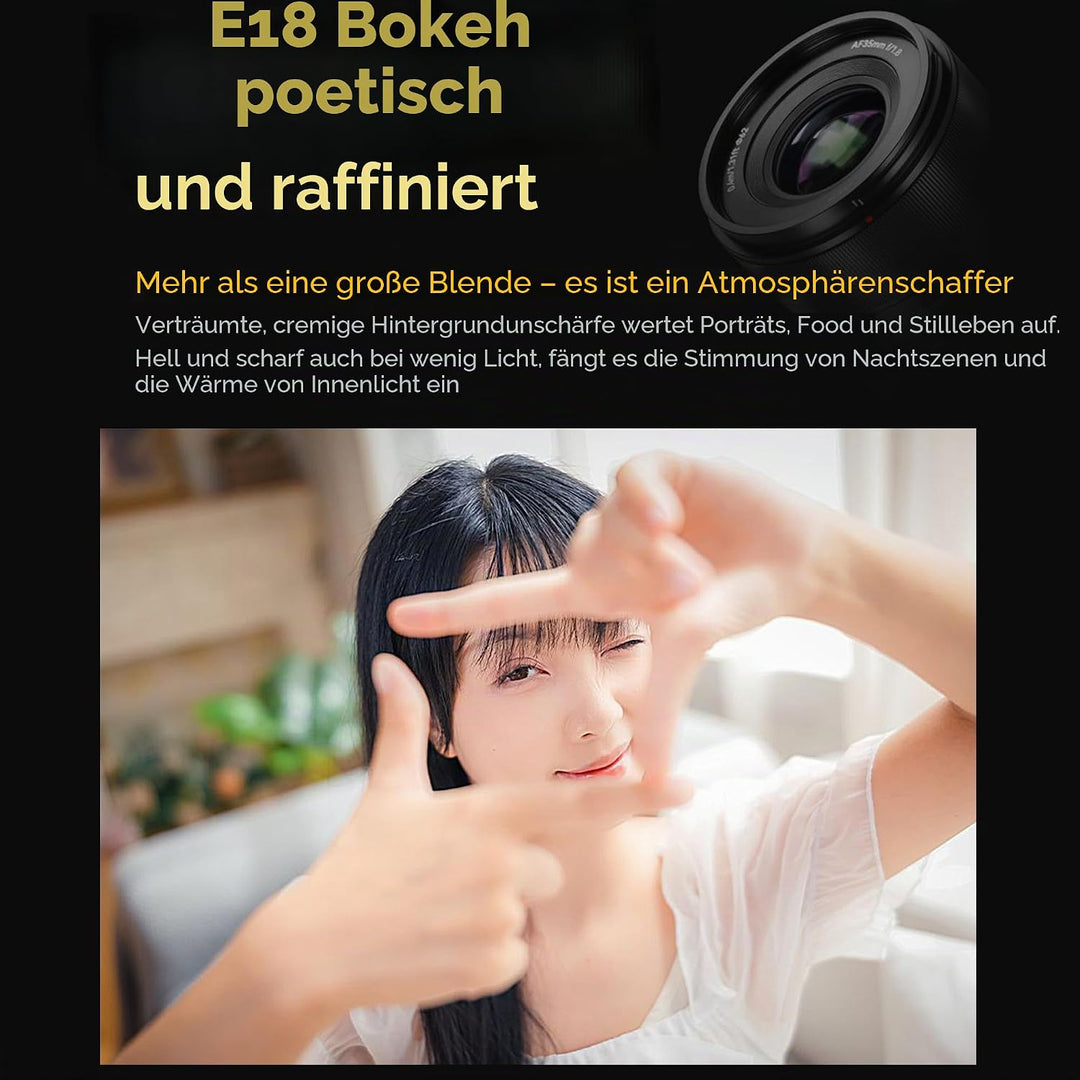 7artisans AF 35mm f1.8 Vollformat objektiv, kompatibel mit L Mount Bajonett, grosse Blende,Prime,STM