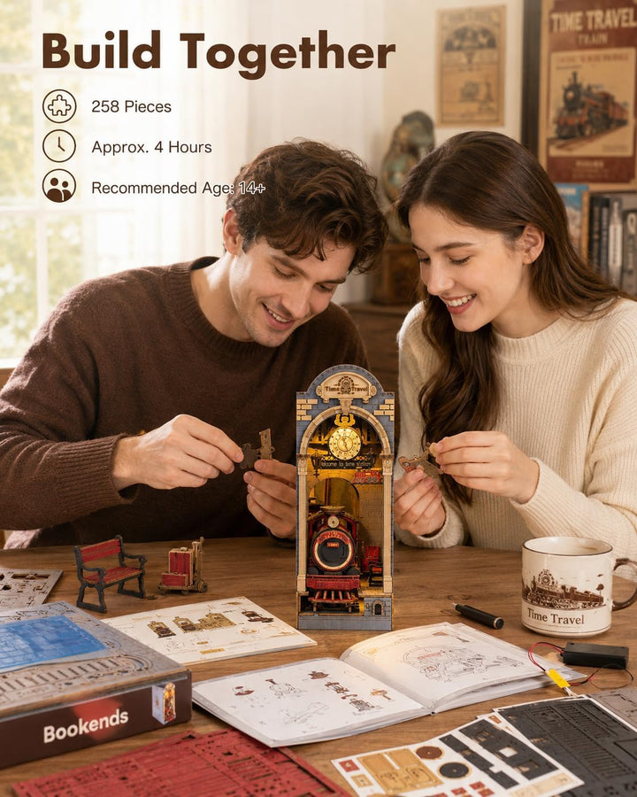 Rolife Book Nook Kits 3D Puzzles Holz Holzpuzzle Erwachsene DIY Bücherecke Holzmodelle Bausätze für