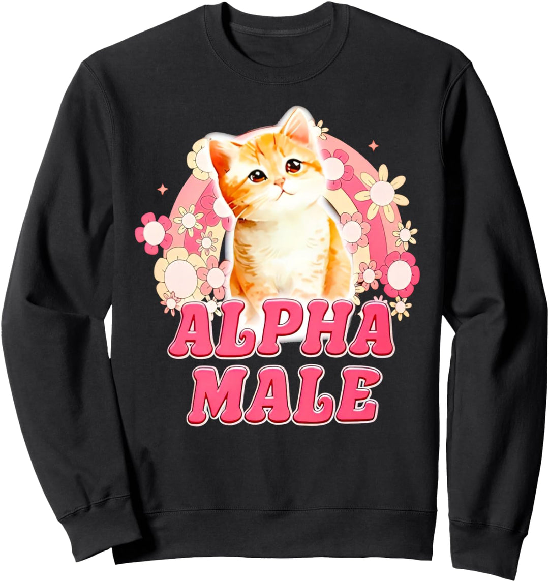 Alpha Männliche Katze Kätzchen Lustig Für Männer Frauen Sweatshirt