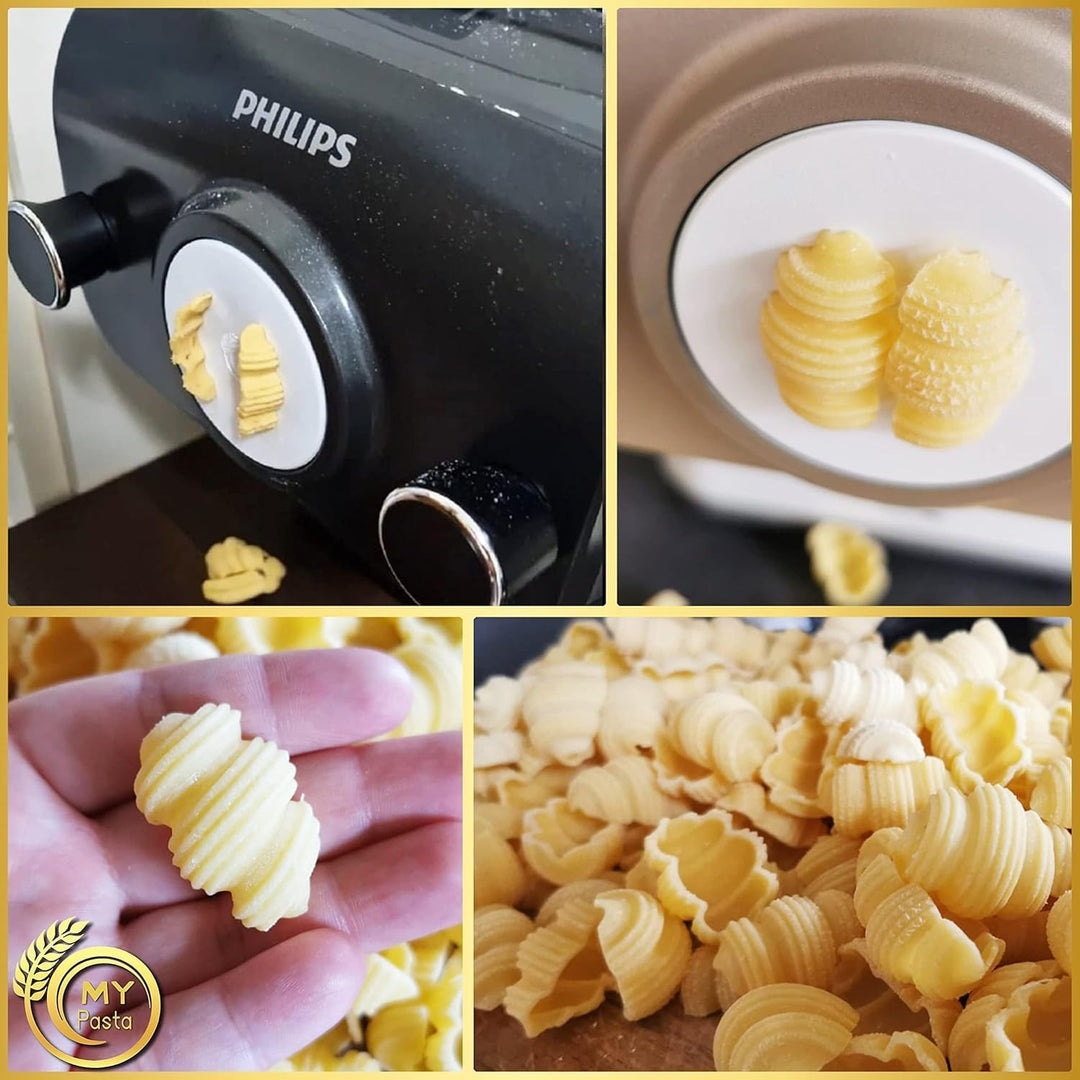 MY PASTA – Gnocchi Sugo - gestreifte Muscheln – Nudelmaschinen-Scheibenmatrizen | Advance Pasta-Sche