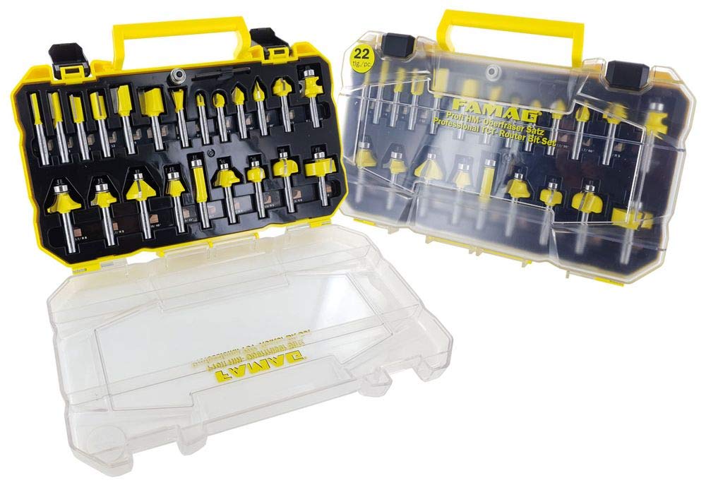 FAMAG Hartmetall Fräser-Satz Profi Line, 22-teilig, Schaft-Ø 8mm, in Kunststoffbox - 3382.822, Profi