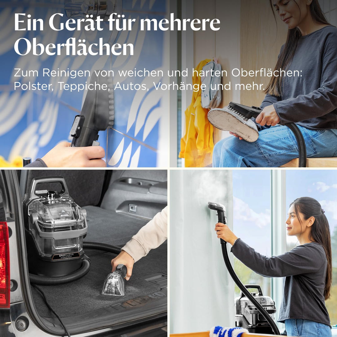 BISSELL SpotClean HydroSteam | Fleckenreiniger für Hartnäckige Flecken | Dampft, Schrubbt und Saugt
