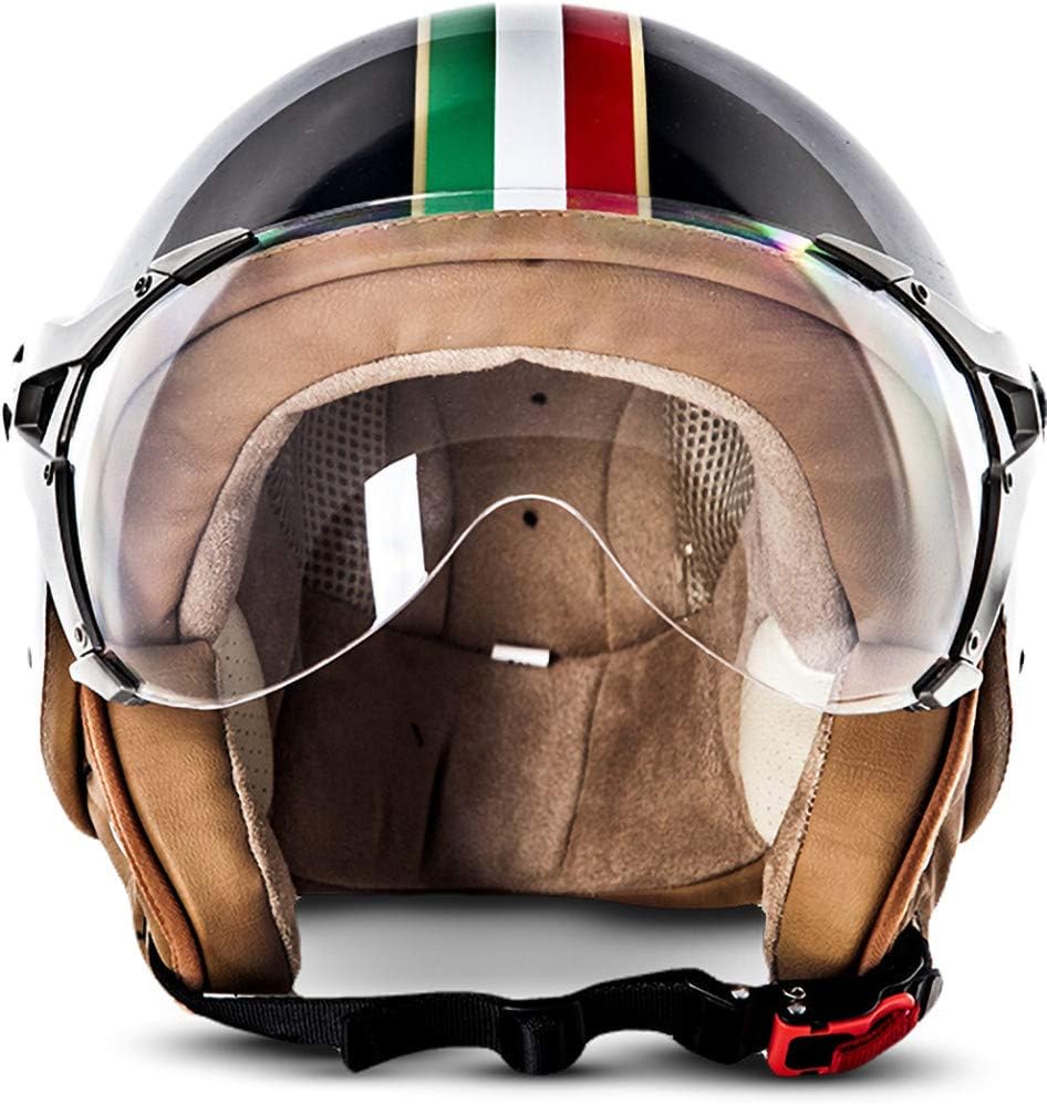 Soxon® SP-325 „Imola Black“ · Jet-Helm · Motorrad-Helm Roller-Helm Scooter-Helm Moped Mofa-Helm Chop