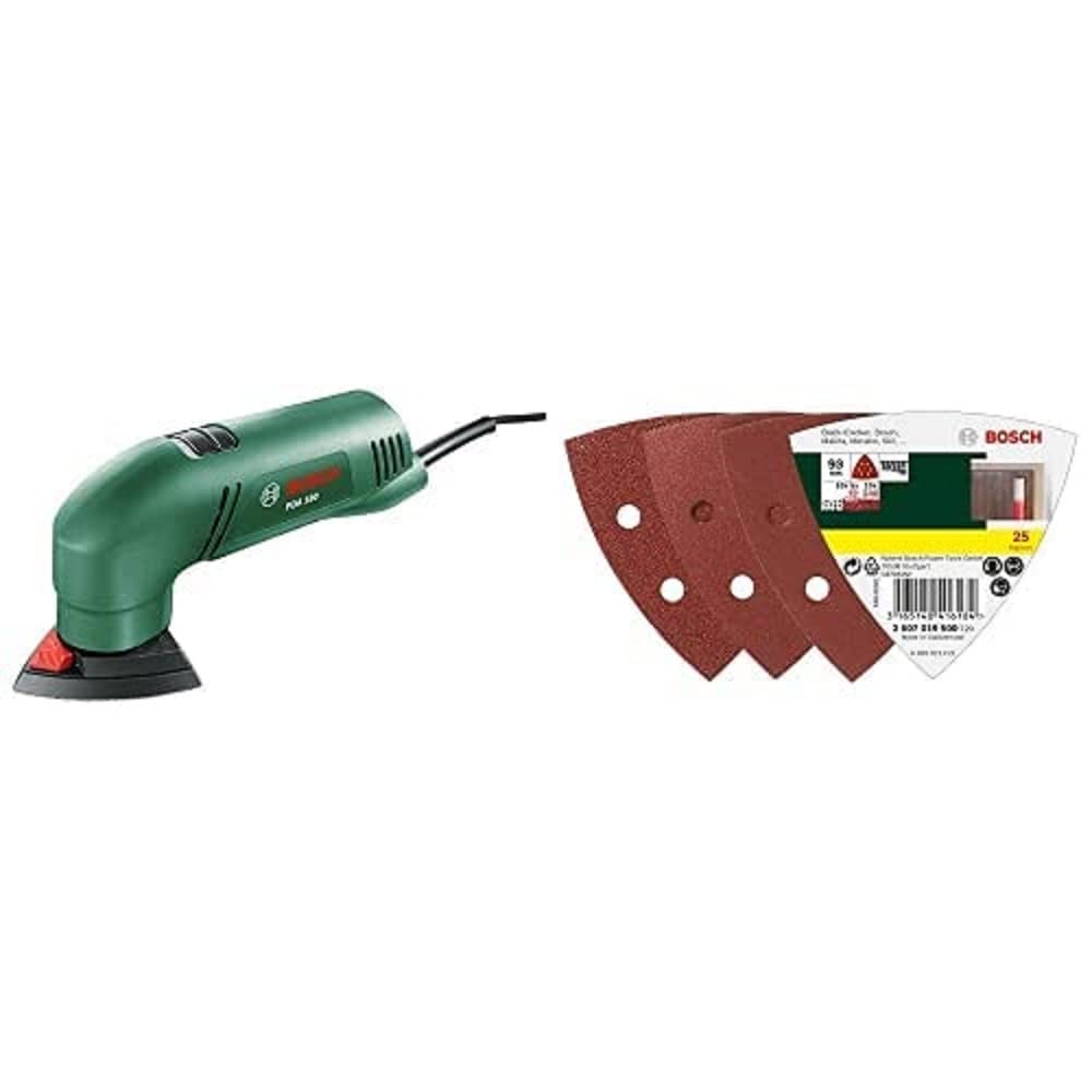 Bosch Deltaschleifer PDA 180 (im Karton) + 25tlg. Schleifblatt-Set verschiedene Materialien für Delt