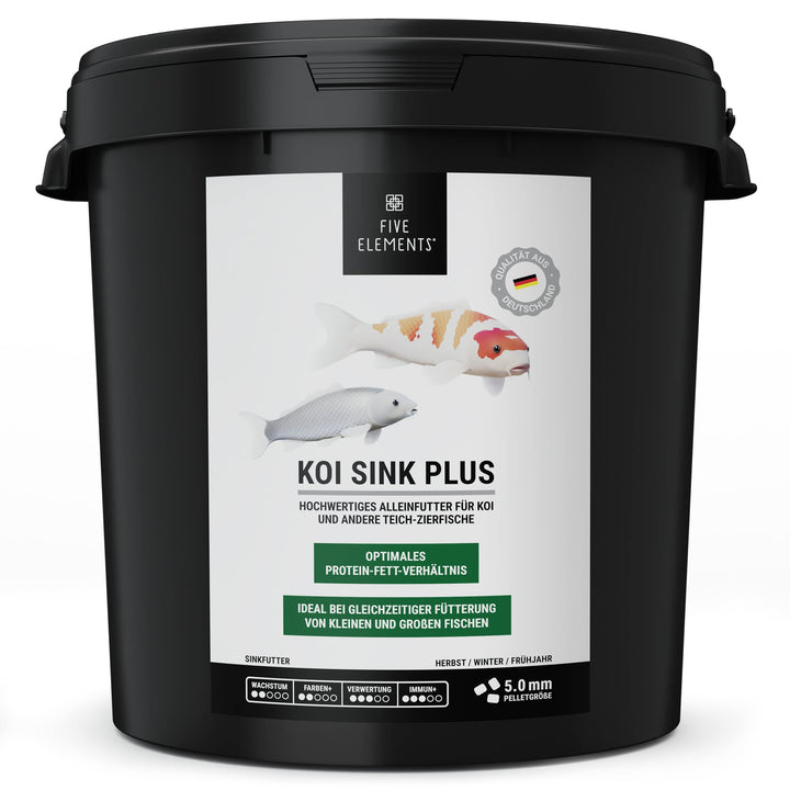FIVE ELEMENTS® Koi Sink Plus | 9,0 kg | optimal für Herbst und Winter | sinkendes Koi-Futter | ideal