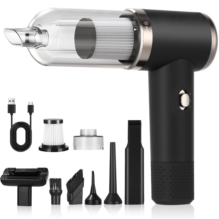 Handstaubsauger Akku, 6500PA Auto Staubsauger Stark, 3-in-1 Handstaubsauger Kabellos, 2-Gang Mini El